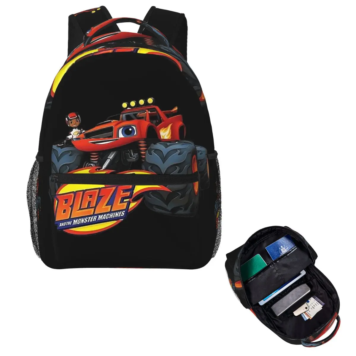 Blaze And The Monster Machines Student Backpack School Bag Hiking Travel Daypack for Men Women Fashion Bookbag Shoulder Bags