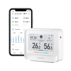 INKBIRD IBS-TH5-WIFI 8-in-1 Indoor Temperature and Humidity Monitor Home Weather Station with 3.71 Inches Electronic Ink Display