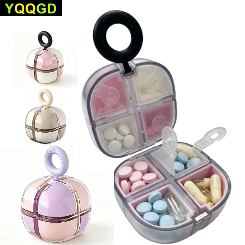 1PCS Weekly Pill Organizer with 8 Compartments, 7-Day Portable Pill Case, Detachable Multi-Color Storage Boxes for Easy Travel