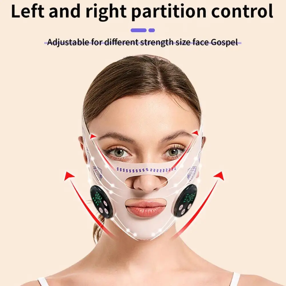 EMS-Sangle amincissante pour le visage, massage de la tête, chargeur USB, lifting du visage, double ruisseau, joue, lifting, outils de masque fin