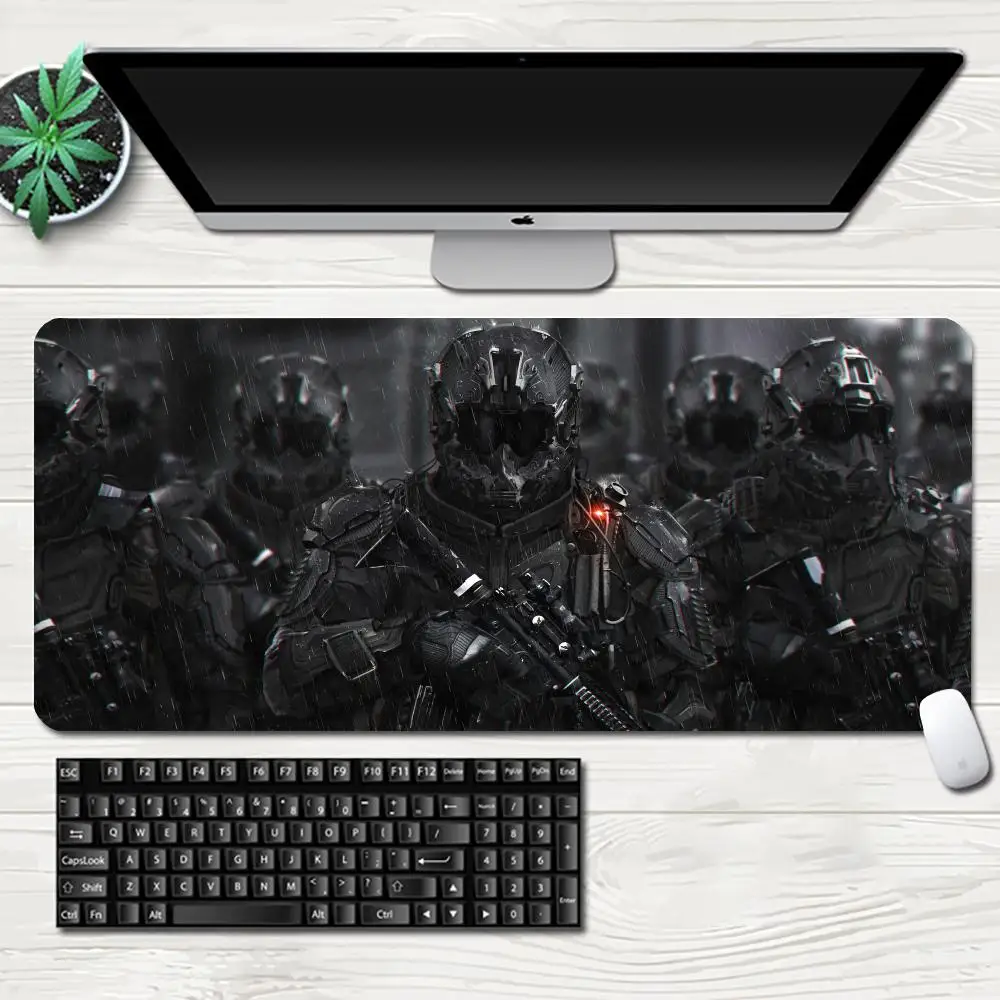 

Machine Gun Soldier Mouse Pad Gamer Higt Quality Gaming Mousepad Sci-fi armed soldiers Fashion Computer Keyboard Desk Mat Laptop Game Pad