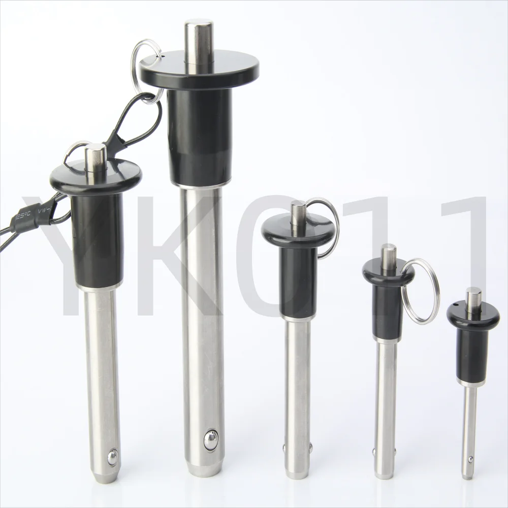 Factory Outlet Customed YK011 Stainless Steel Zinc Plated  Quick Release Ball Lock Pin With Rope