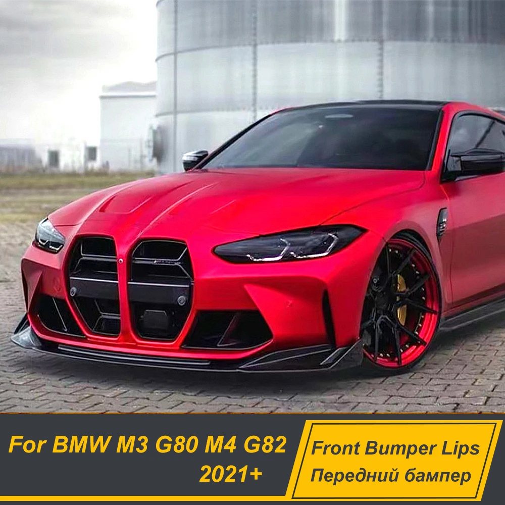 

For BMW 3 Series M3 G80 M4 G82 2021+ Frount Bumper Lip Splitter Body Kits Spoiler Diffuser Protector Exterial Accessories Parts
