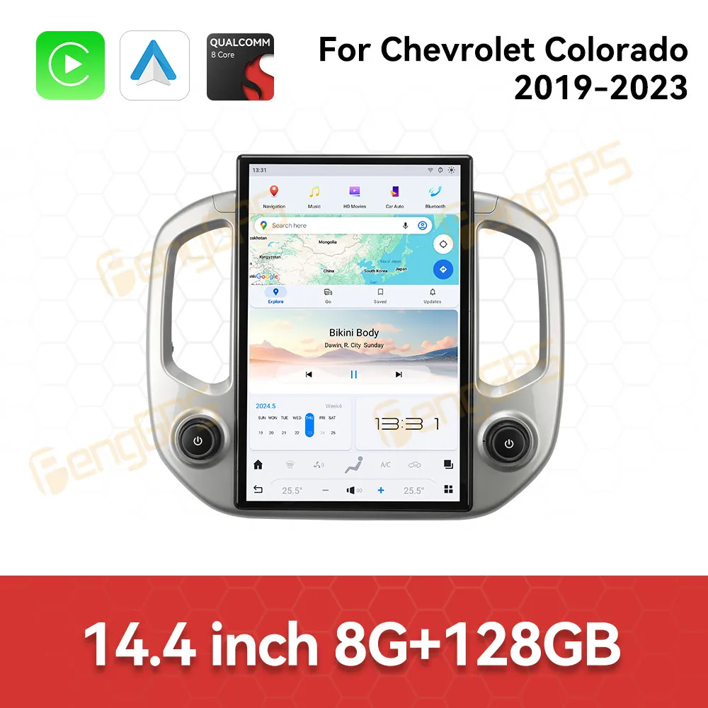 CarPlay 14.4 Inch Large Screen Android 13 For Chevrolet Colorado 2019-2023 Car Radio GPS Navigation Multifunction Player Host