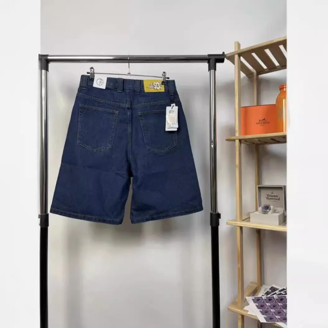 American Sle JNCO Polar Big Boy Pattern Embroidered Five-Quarter Casual Jeans orts Loose Comfortable Low Waist Denim orts