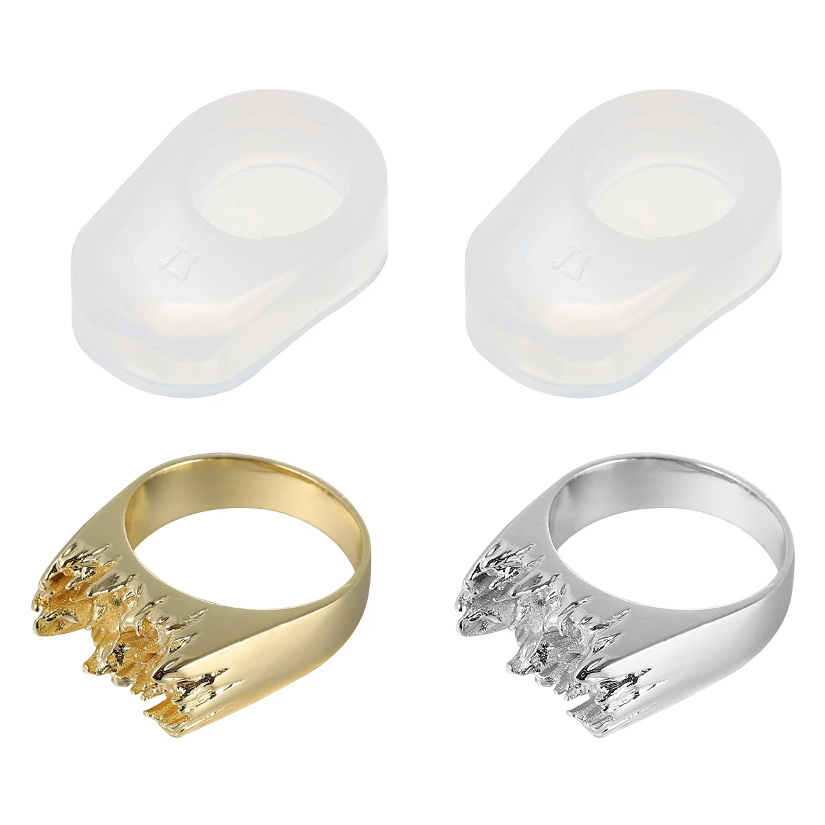 

1Set DIY Crystal Epoxy Ring Mold Silicone Jewelry Making Kit Silver Golden for Handmade Jewelry Craft Supplies