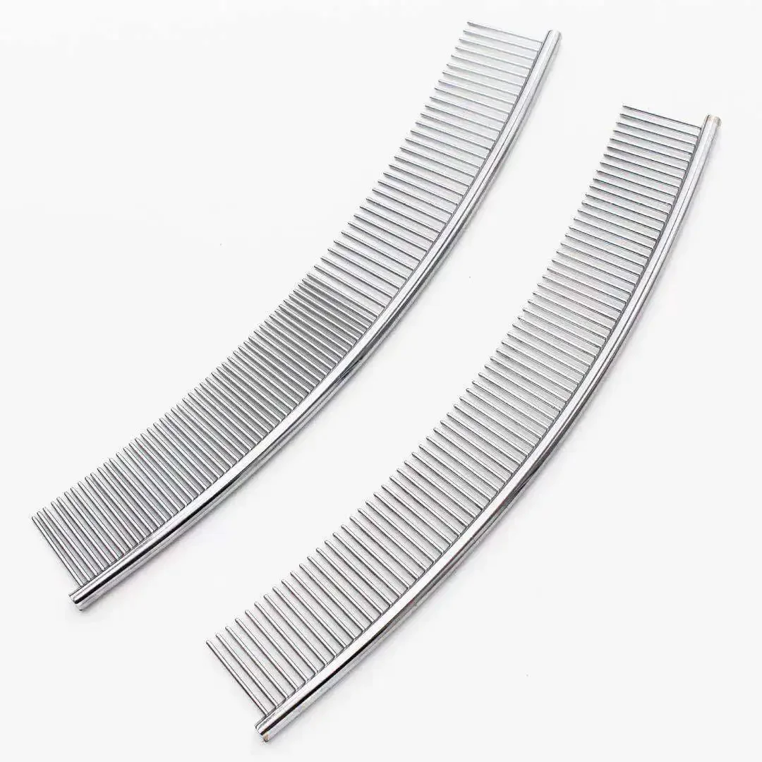 

Personality pet grooming dog hair comb pet grooming stainless steel curved comb