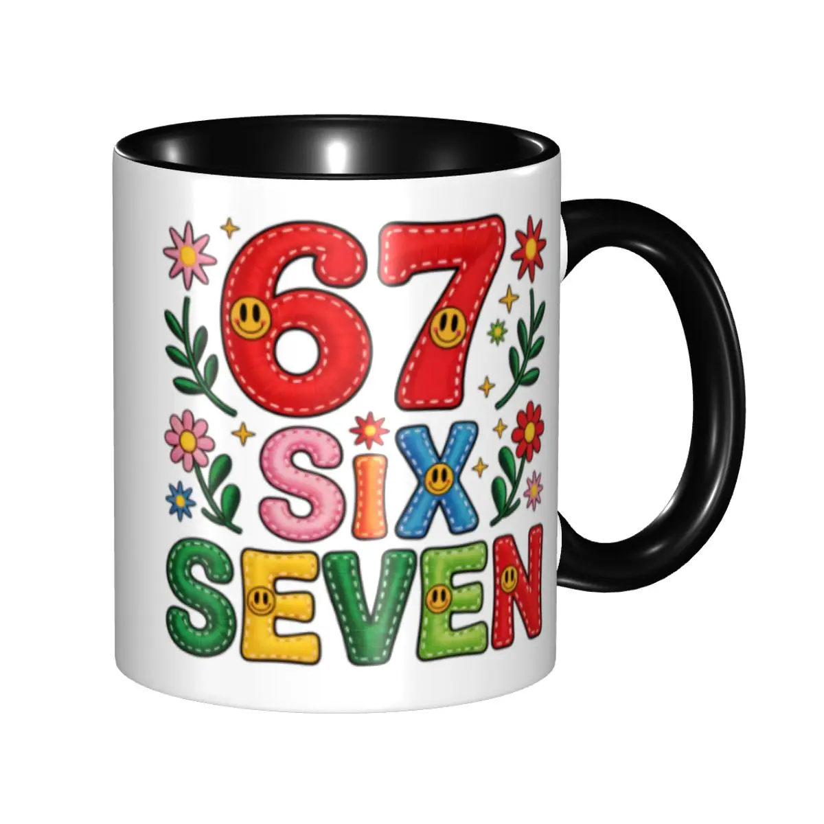 Personalisierte 67 Lustige 6-7 Weihnachts-Meme Kaffeetasse DIY Keramik Tee-Milch-Becher