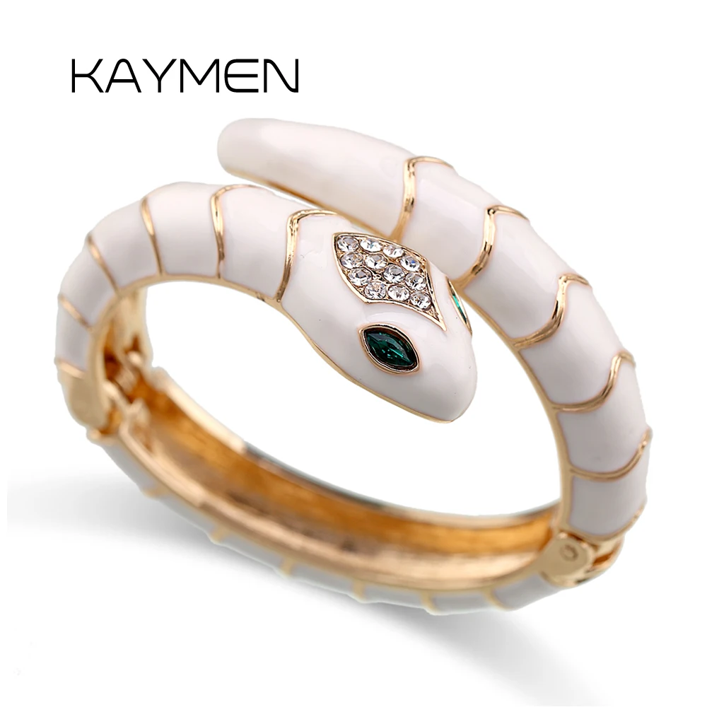 Three-Section Open Spring Hinge Bangle Cuff Snake Bracelets for Women Teens Statement Chunky Stacked Bangle Clothing Accessory