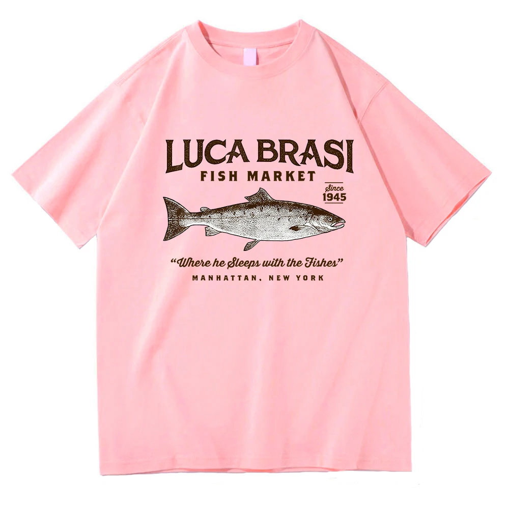 Funny Japanese Fish Tshirt Luca Brasi Fish Market Men/women Clothing Harajuku Clothes Summer Tops Unisex Cotton Graphic T Shirts