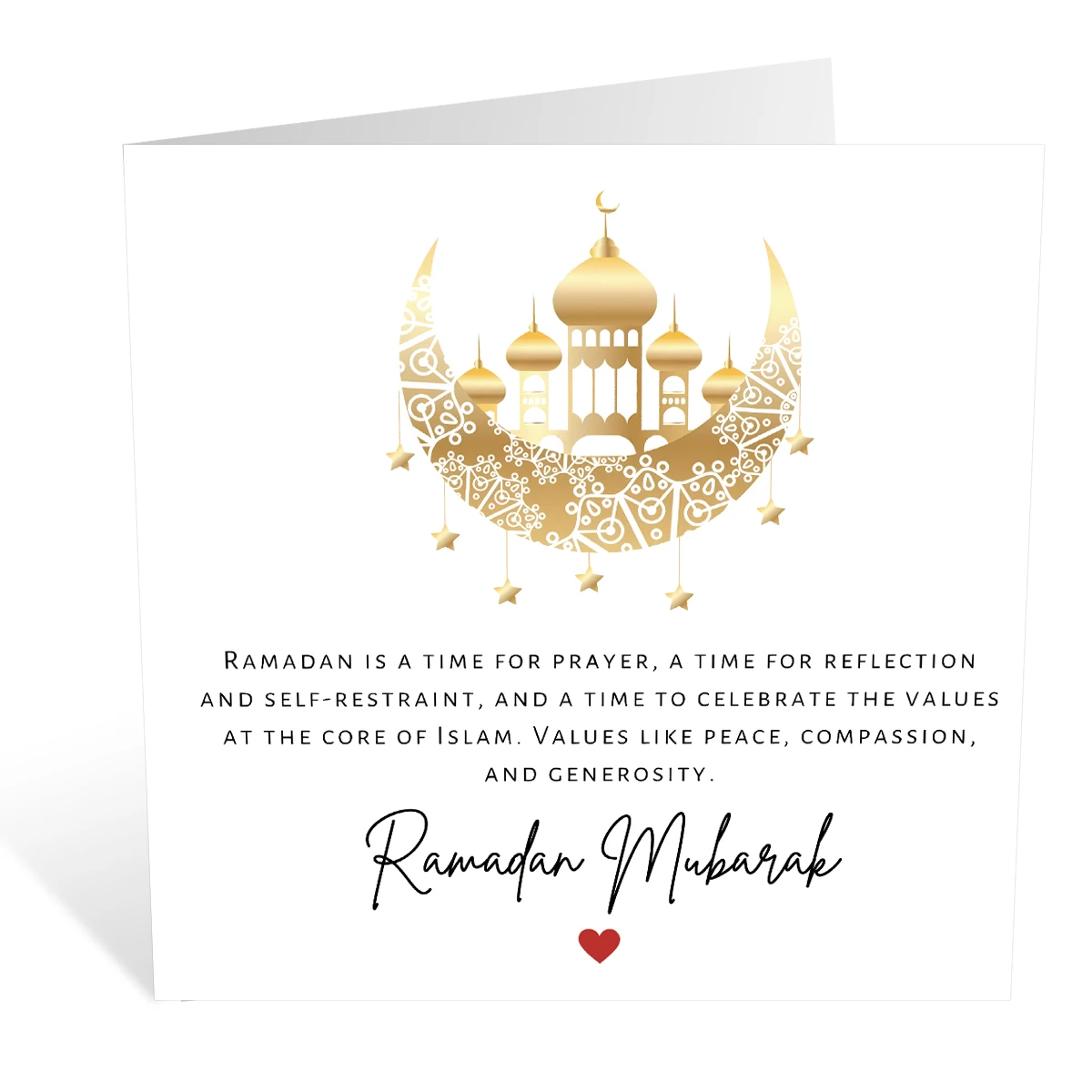 1pc Ramadan Mubarak Greeting Card with Moon Design,Funny Creative Eid/Ramadan Greeting Card for Muslims,Family Ramadan 2025 Gift