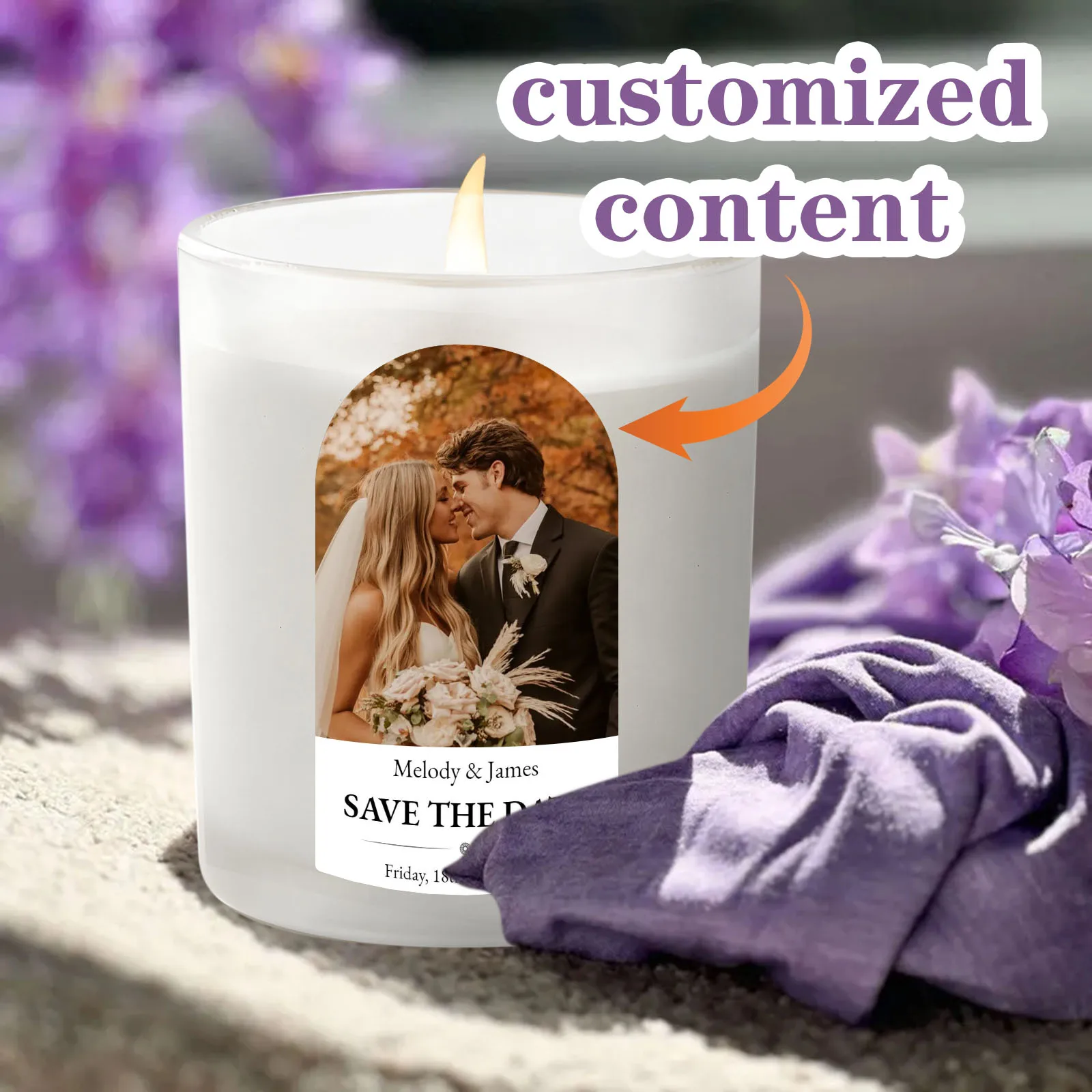 

1 custom wedding souvenir frosted aromatherapy candle, 200g/7 oz handmade frosted soy wax aromatherapy candle, souvenir, gift