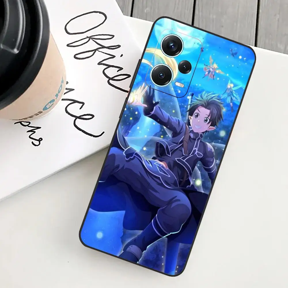 Sword Art Online Kirito Phone Case For Redmi Note 13 Pro Plus 12 11 A3X A1 A2 13C 12C Black Cases