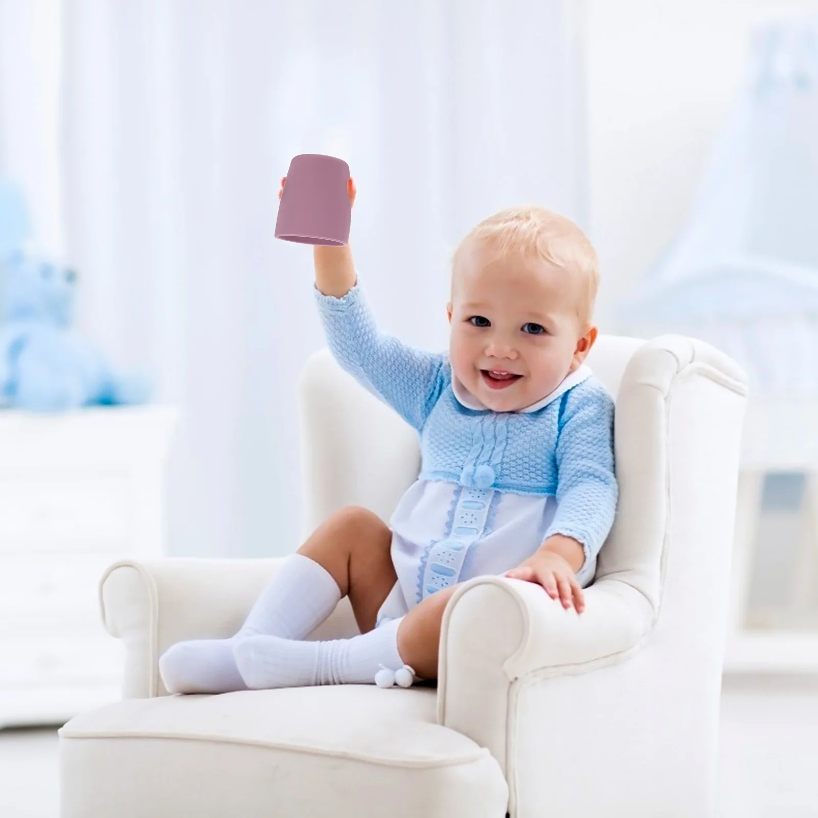 

1pc Baby Silicone Food Grade Safe Ergonomic Spill Proof Training Cup For Infants Toddlers Drinking Water Milk