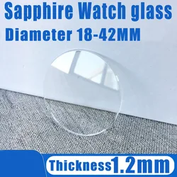 1.2mm Sapphire Round Watch Crystal 18mm to 42mm Flat Replacement Watch Glass Lens Mineral Glasses Repair Tools