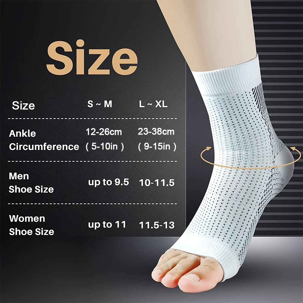 Neuropathy Socks Men Women Ankle Sleeves Plantar Fasciitis Socks Relief Brace for Ankle Gout, Achilles Tendonitis Pain Relief