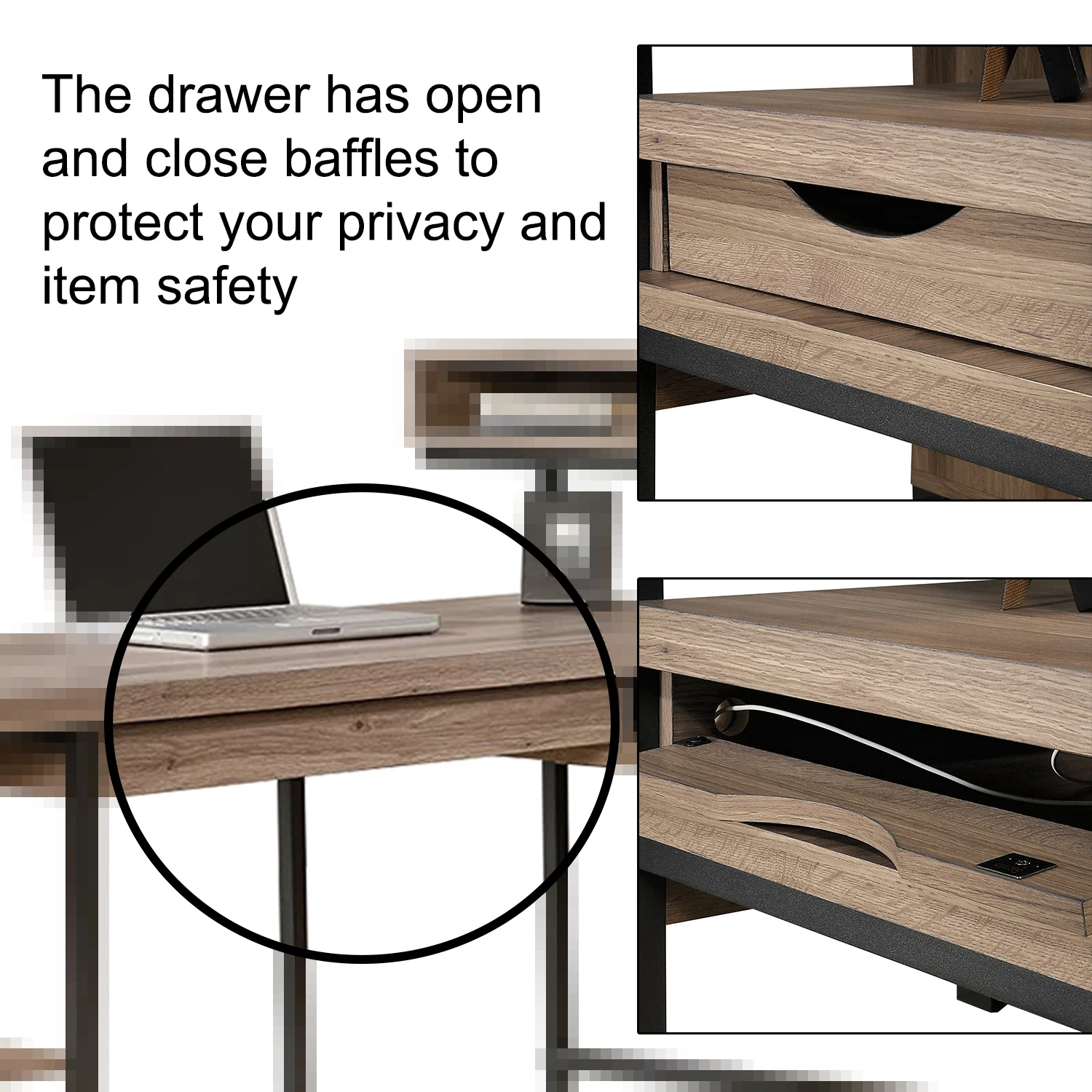 Multi Purpose Flat L Shape Home Office Computer Desk With Shelves