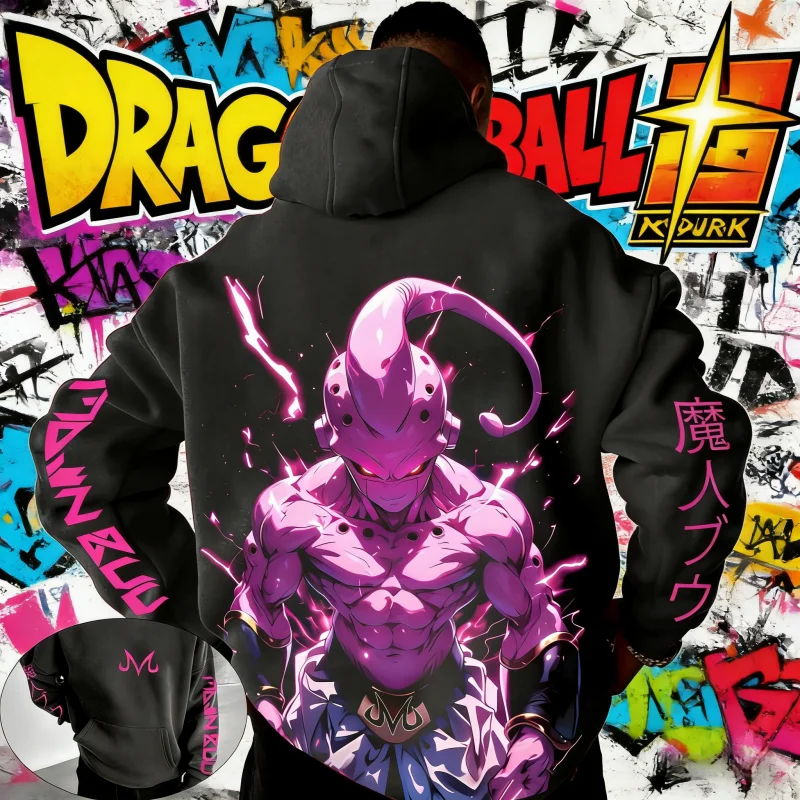 

2026 New Autumn/winter Dragon Ball 40th Anniversary Majin Buu 100% Cotton Anime Hoodie Extra Size Casual Streetwear Unisex Y2k