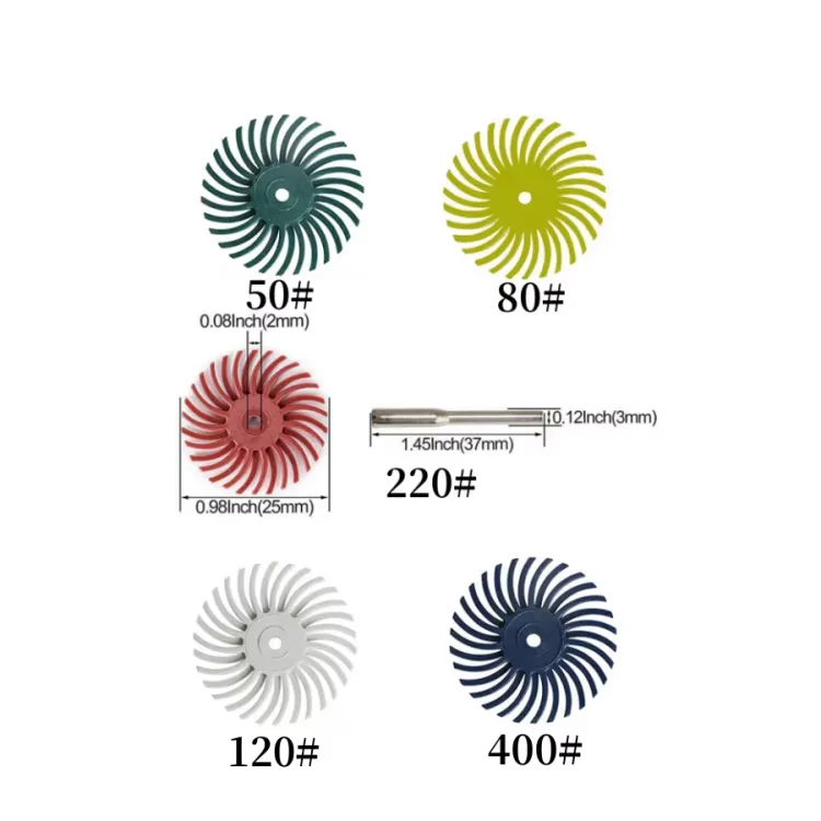 Height 60 Pieces3/4 Inch Radial Bristle Disc 3mm Handle OBM Customizable Rotary Tool Jewelry Wood Metal Polished Scrub Brush Kit