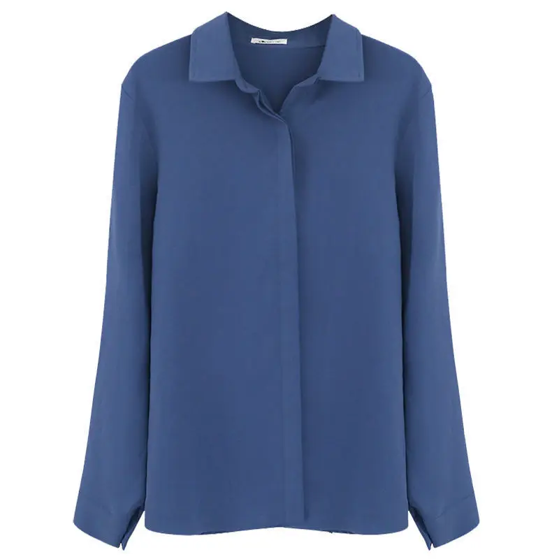 Spring New Basic All-match Shirt Tops Polo Neck Long Sleeve Solid Color Simplicity Office Blouse Elegant Fashion Women Clothing