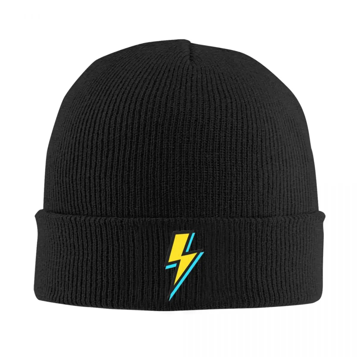 

Warm Knitted Yarn Hat Yellow Lightning Bolts Lightweight and Stylish Beanie for Outdoor Activities and Everyday Wear