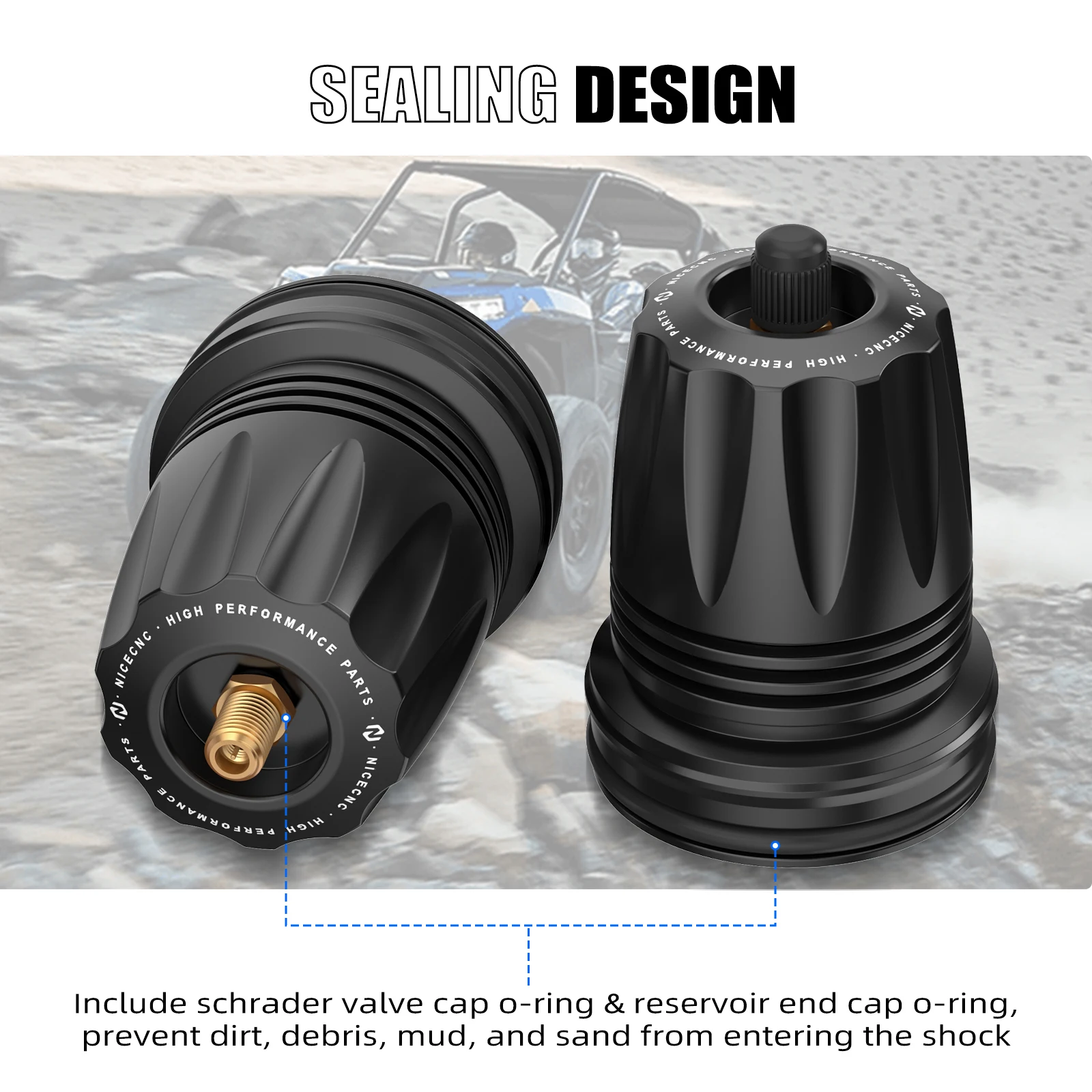 Nitrogen Suspension Reservoir Replacement Expansion Endcaps For Yamaha Honda Kawasaki ATV UTV Polaris Can-Am Maverick X3