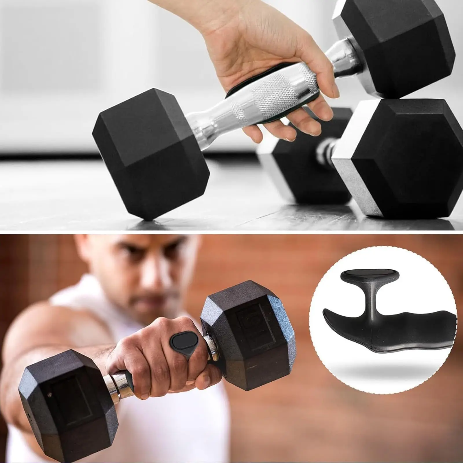 Silicone Anti-Slip Grip Protectors for Weightlifting Dumbbells Preventing Calluses and Enhancing Grip Strength Add the Box - view 5