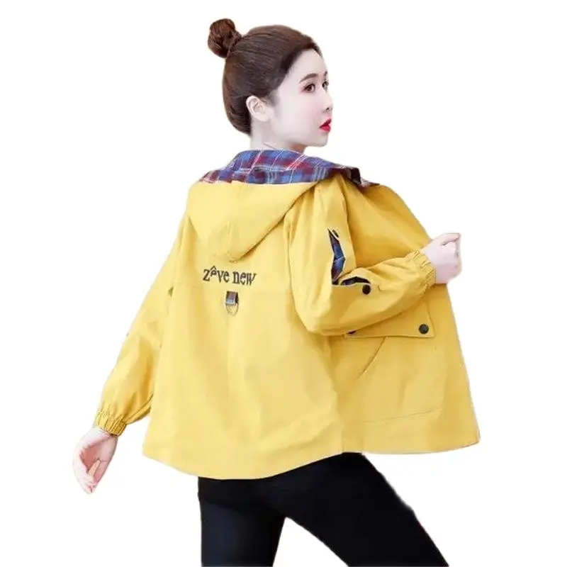 

2023 New Autumn Casual Loose Women's Coat Popular This Year Baseball Uniform Hooded Long Sleeve Ladies Jacket Windbreaker