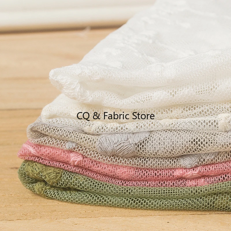 1Yard/lot 130CM Width Embroidery Jacquard Mesh Fabric Tulle for Nigerian Dress Skirts Clothes Wedding Decoration Fabric