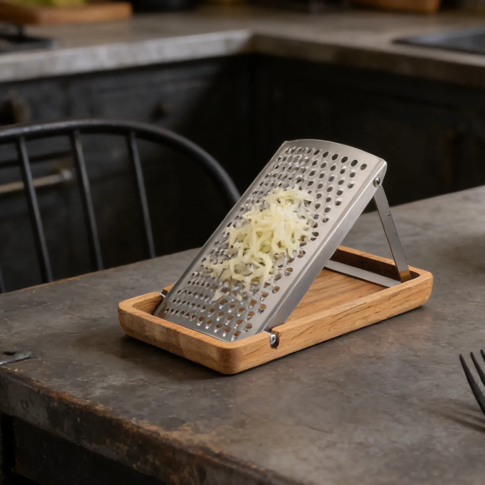 Stainless Steel Cheese Grater Box Wooden Container Kitchen Grater Tool Citrus Zester Vegetable Shredder Food Prep