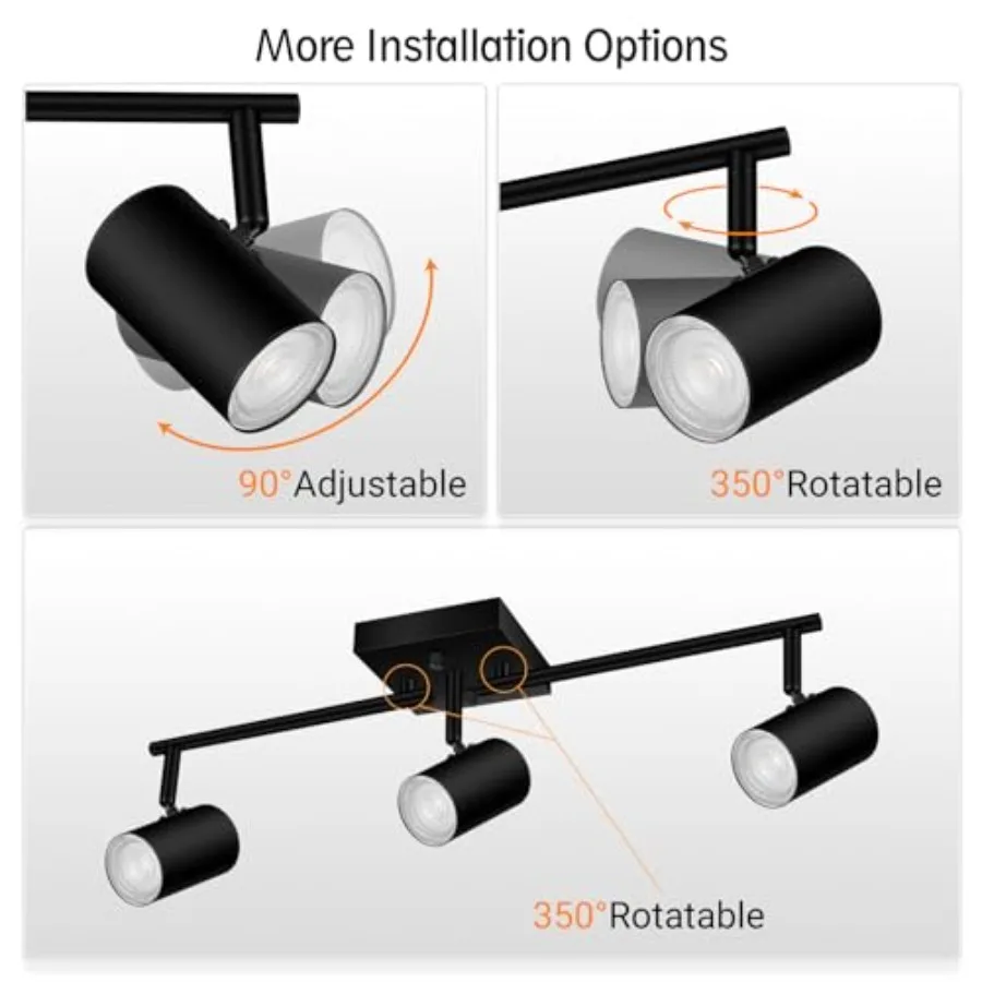 Track Lighting Fixtures Ceiling, Way ing Kit, LED Track Lighting with Rotatable Light Heads, Modern Ceiling Spot Lighting for K view 3