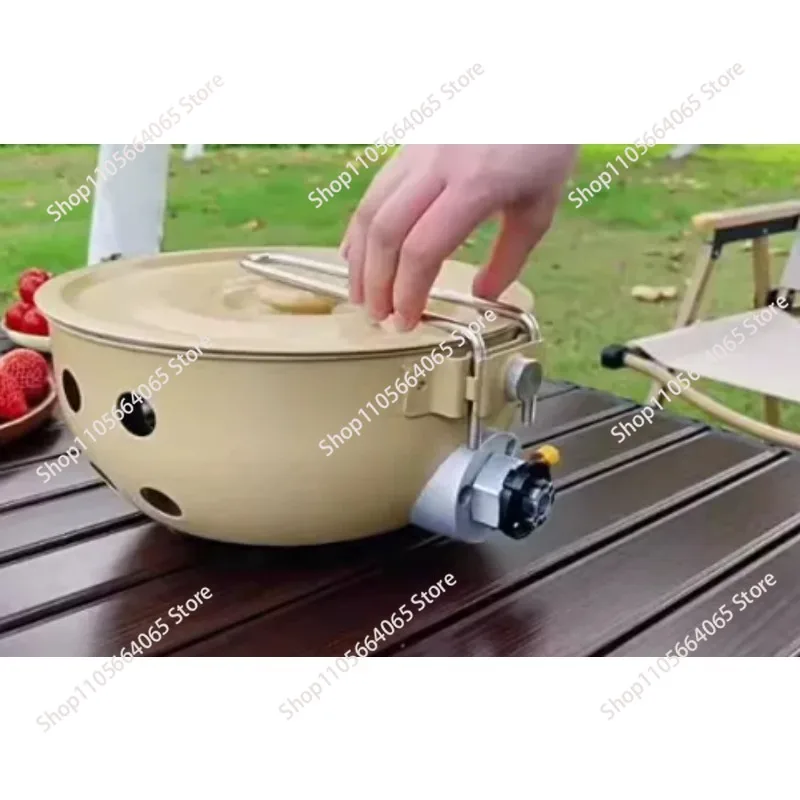 Integrated Camping Pot with Cassette Stove - Lightweight Portable Cookware for Hiking, BackpackingGoods