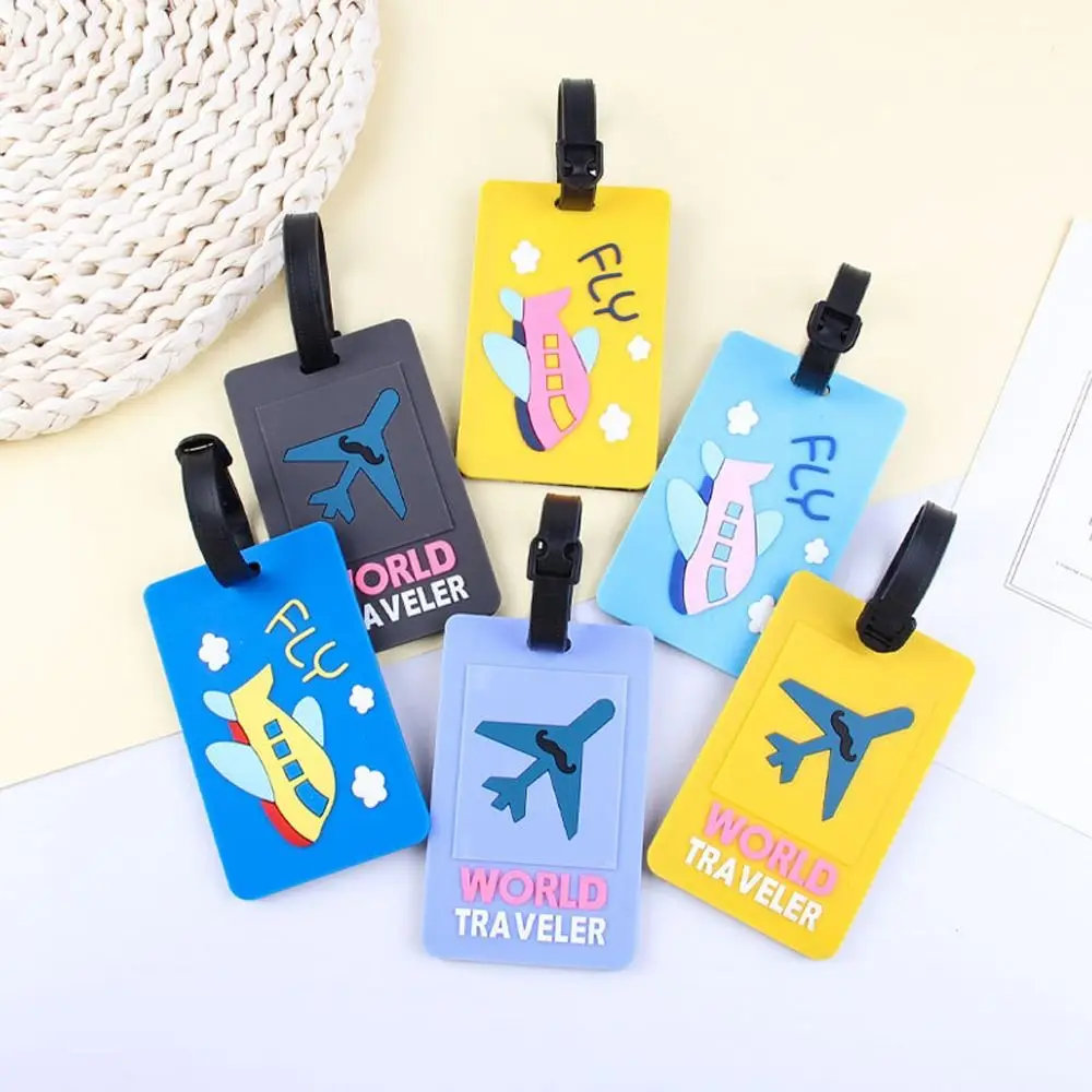 Address Label Luggage Bag Pendant Plane PVC Baggage Name Tag Airplane Suitcase Tag Airplane Check-in Label Travel Luggage Tag