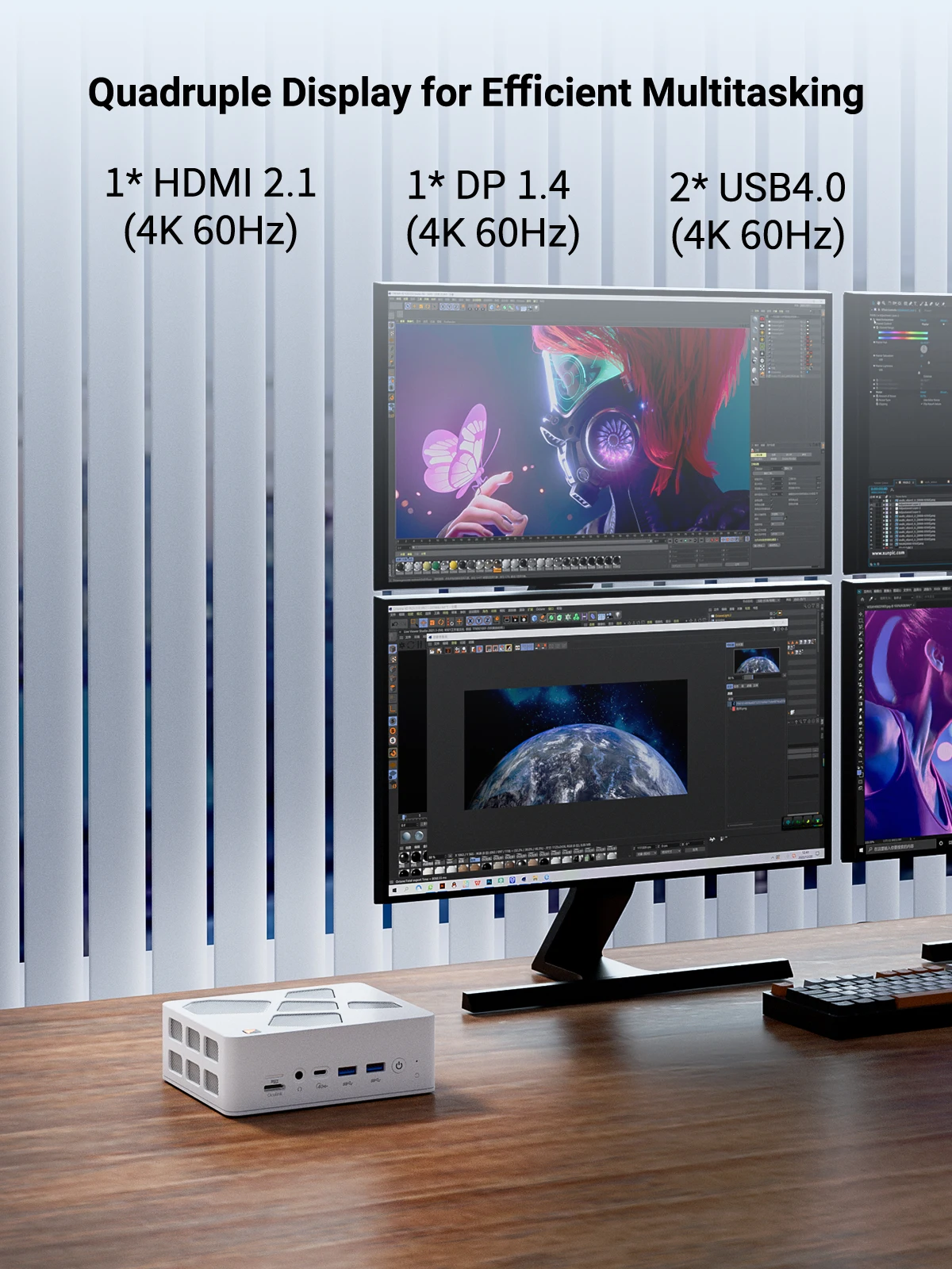 FIREBAT A8  AMD R7-8745HS Radeon 780M Mini Pc Gamer 32GB DDR5 1TB SSD RJ45 Desktop Gaming Computer BT5.2 WIFI6 Minipc