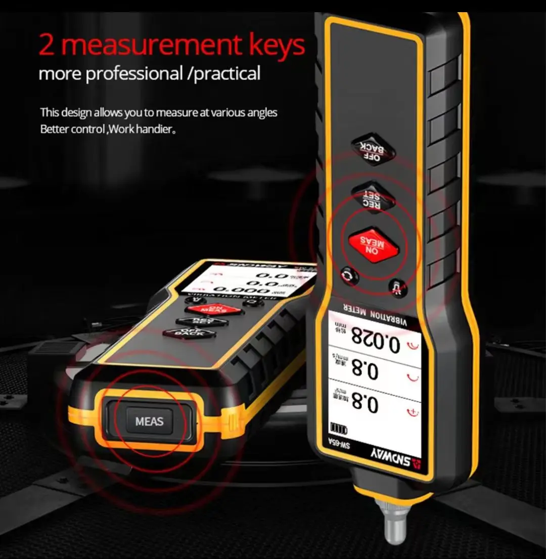 SNDWAY Handheld Vibration Meter Digital Vibration Measuring Tool Vibration Instrument SW-65A