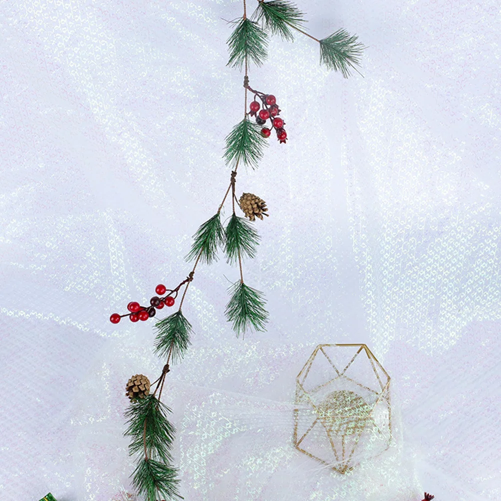 

1pc Red Berry Hanging Wreath Premium Material Festive Party Garland Decor Christmas Tree Decoration For Home Garden