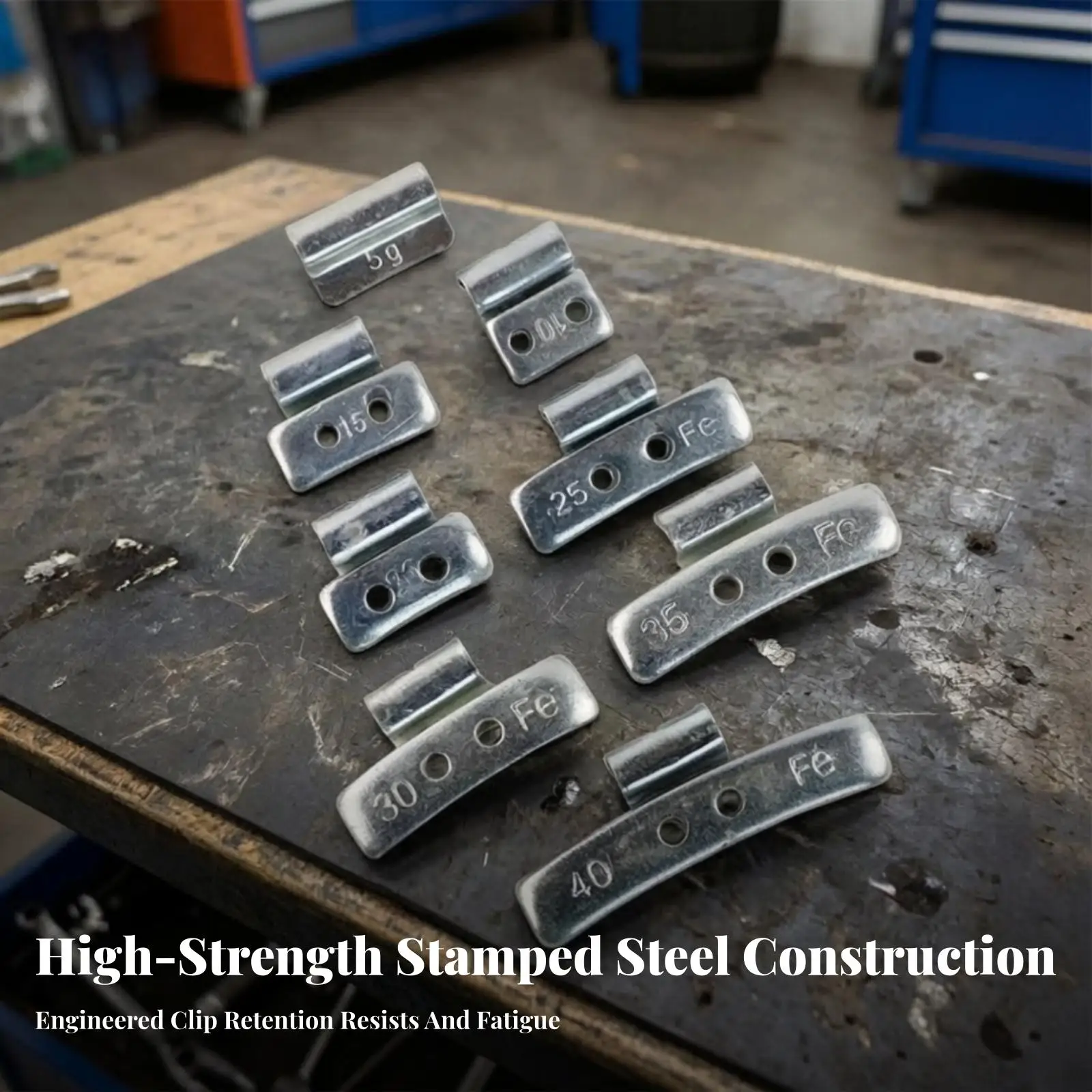 Tire Balancing Weight Kit 100 Pieces 5g Steel for Vehicle Rim Correction with Durable Attach-on Clip
