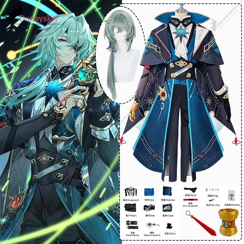 

Anaxagoras Cosplay Game Honkai: Star Rail Costume Anime Anaxa Role-playing Outfits Wig Shoes Prop Suits xs-3xl Unisex Outfit