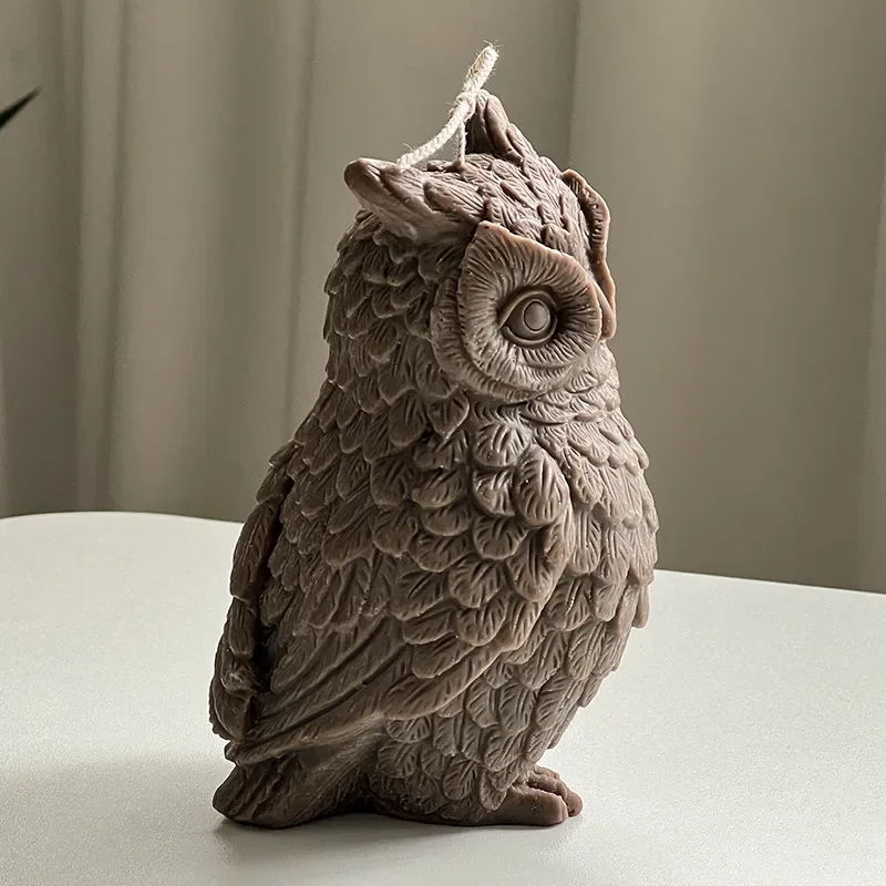 Large Owl Silicone Mold Simulation Animal Home Decoration Candle Scented Candle DIY Material Mould Candle Making Jars