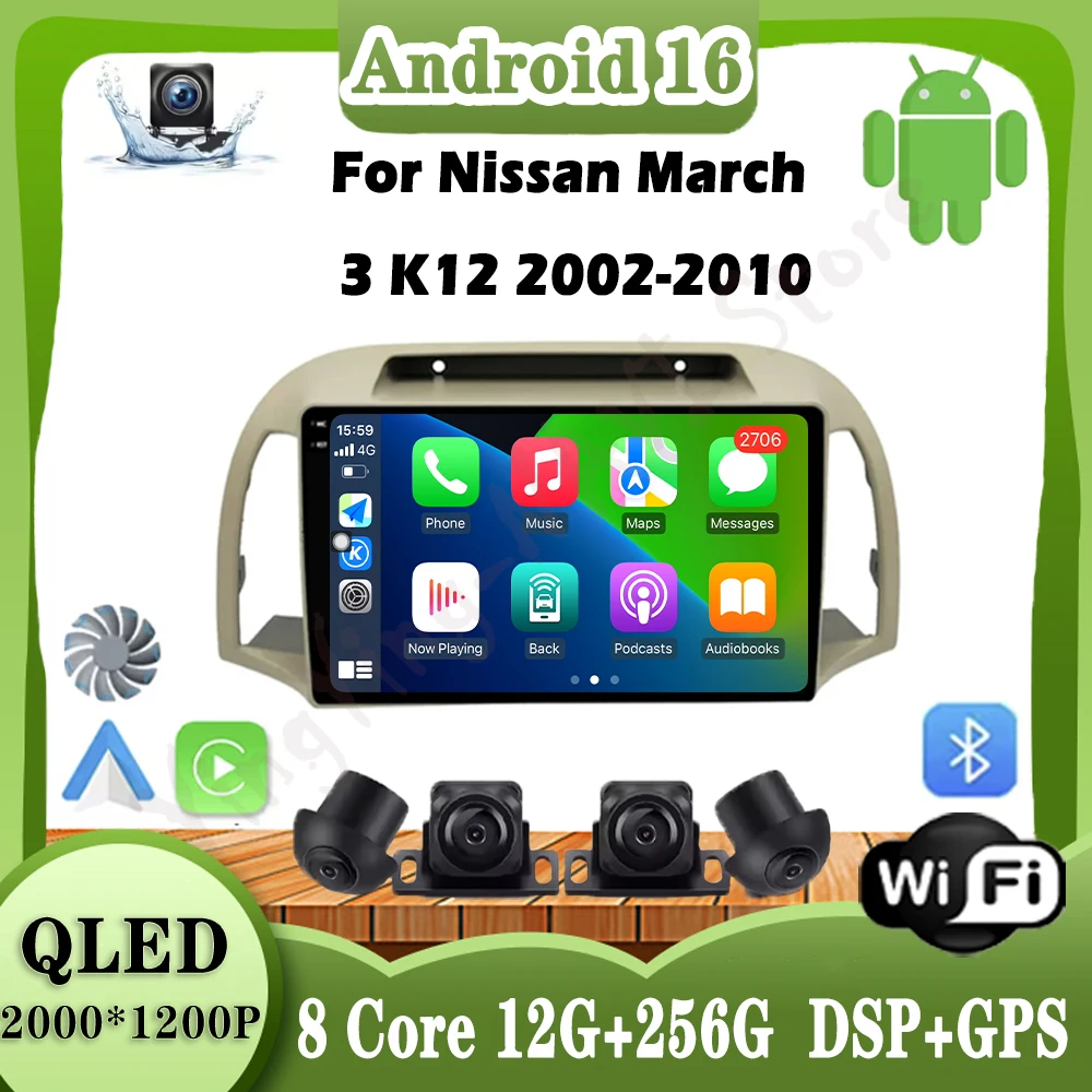 

9“ Wireless Carplay Car Video for Nissan March 3 K12 2002-2010 Multimedia Player Android 16 GPS Navi 4G