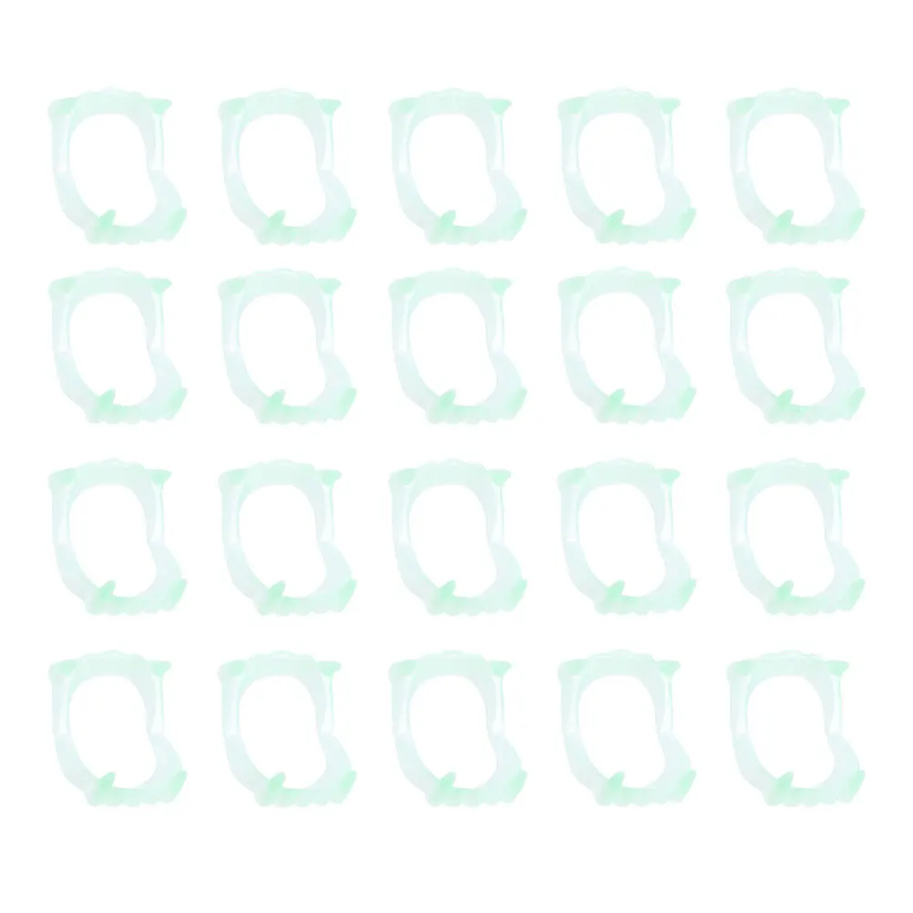 Prothèses fluorescentes d'horreur, 25 pièces, fausses dents pour Halloween, accessoires de Cosplay, matériel de dents scintillantes pour fête