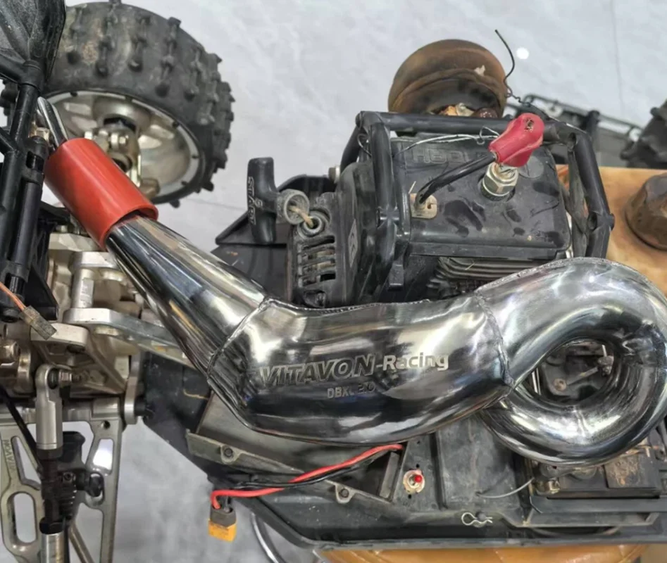 VITAVON أنبوب عادم من الفولاذ المقاوم للصدأ عالي الأداء أنبوب عادم RC لغاز Losi DBXL 2.0