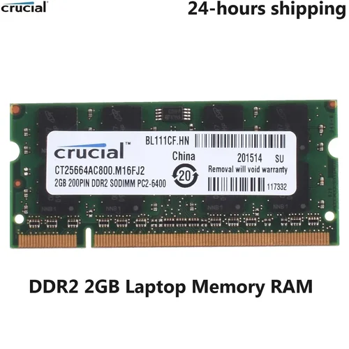 노트북 RAM용 Crucial SODIMM DDR2 2GB 메모리, 높은 호환성, 533mhz(PC2-4200), 667mhz (PC2-5300), 800mhz(PC2-6400), 새로운 밀봉  Best5