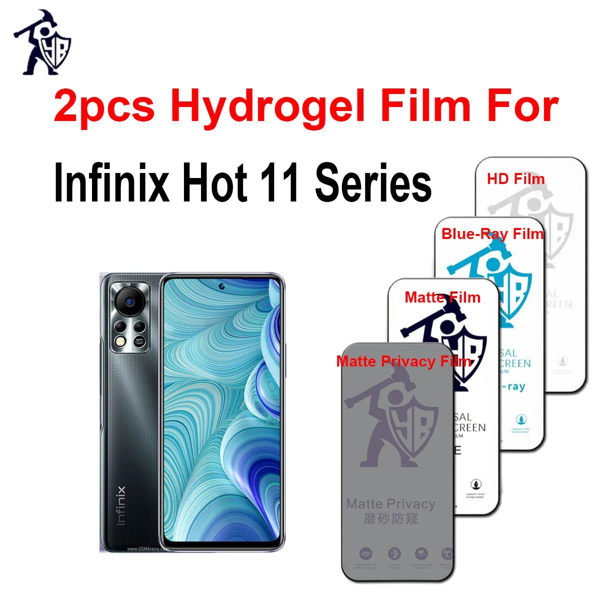 2pcs HD Screen Protector For Infinix Hot 11 11S NFC Play 2022 Matte Privacy Frosted/Blueray/ Original Hydrogel Film Not Glass