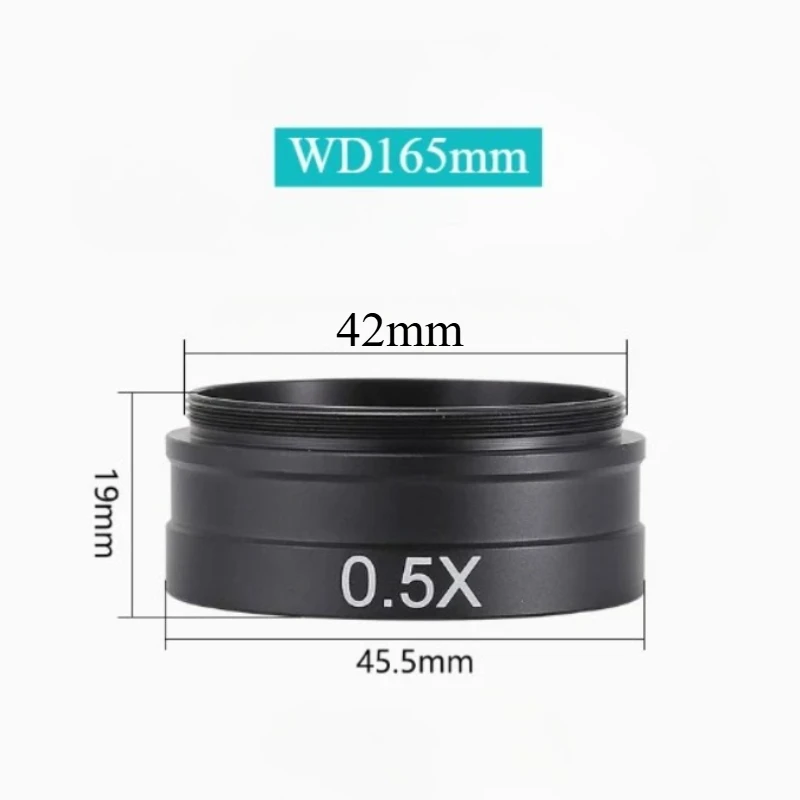 0.3X 0.5X 0.75X 1X 1.5X 2X M42 Auxiliary Objective Lens Barlow Lens 42mm Thread for Stereo Microscope High Light Transmittance