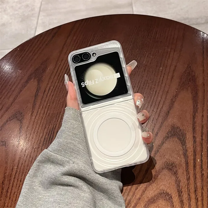 

Чехол для телефона Samsung Z Flip7 ZFlip6/5 Складной W24/W25Flip Магнитная волнопоглощающая матовый прозрачный защитный чехол Inclusive