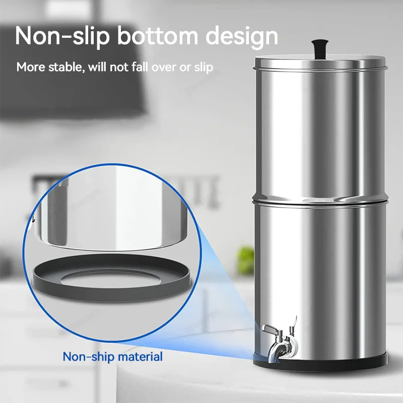 Очиститель питьевой воды из нержавеющей стали для кемпинга на открытом воздухе, домашний гравитационный фильтр для воды с активированным углем