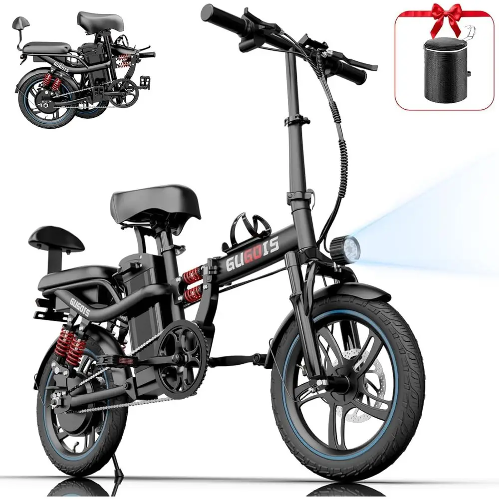 

Dual-Rider Electric Bike, 750W/1000W Motor, 48V Battery, 28/30MPH, 45/60 Miles Range, 16/20 Tires, All-Terrain Folding E-Bikes