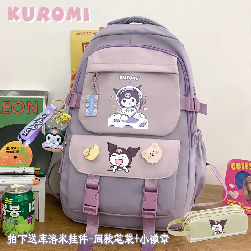 Sanrio Anime My Melody Kuromi Schoolbag Primary School Student Large Capacity Female Backpack Junior High School Girls New