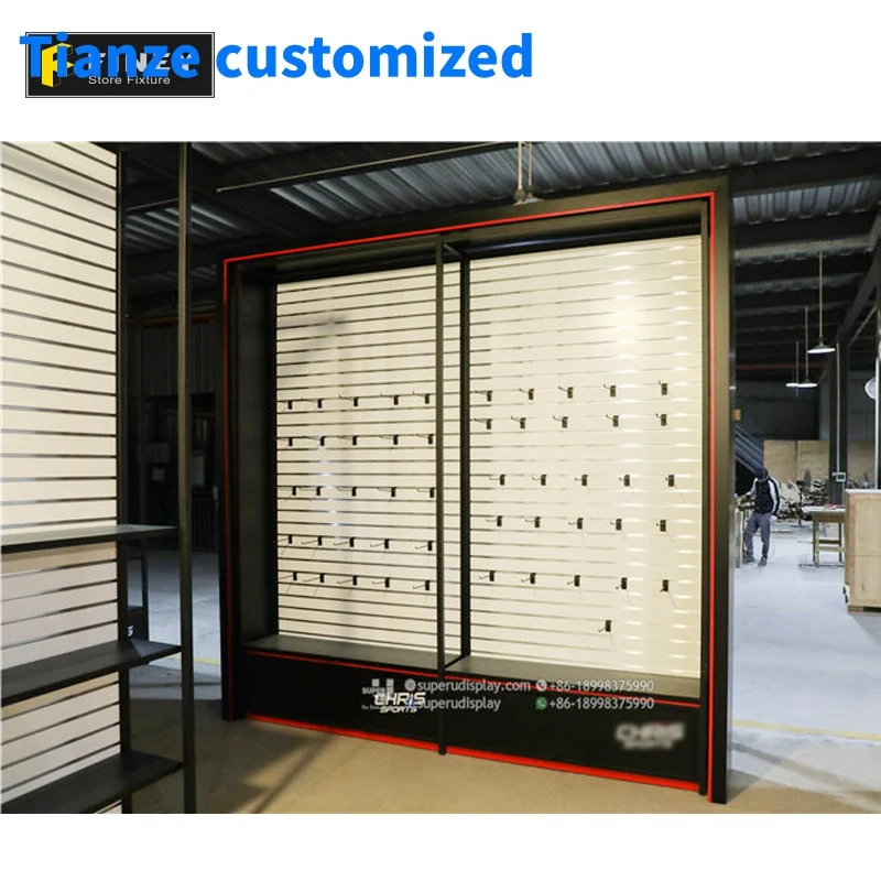 

（customized）China Fashion Commercial Wall Sports Shop Displays Racks Design With Shop Interior Decoration